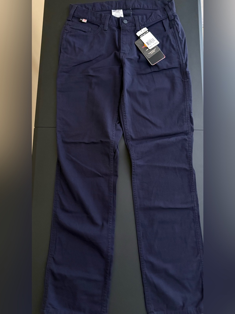 Carhartt Women’s FR Rugged Flex Canvas Work Pants Navy
